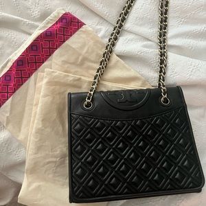 Tory Burch Black Quilted Handbag/Crossbody
